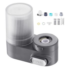 Faucet Mount Water Filter, Vertical Water Purifier for Sink Tap, Carbon Fiber Filter, Removes Chlorine Lead with 3 Filters