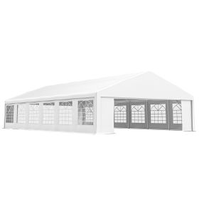23' x 39' Large Outdoor Carport Canopy Party Tent with Removable Protective Sidewalls & Windows, White