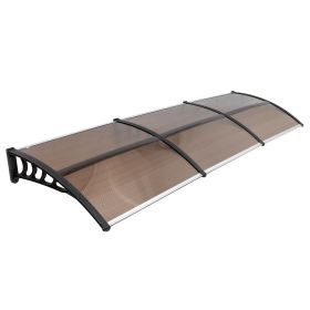 [Same Code: 04553002]HT-300 x 100 Household Application Door & Window Rain Cover Eaves Brown Board & Black Holder