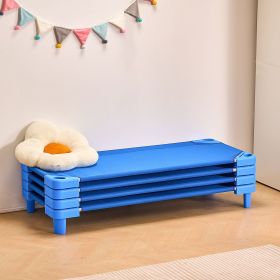 Stackable Kiddie Cot, Pack of 4, Portable Toddler Nap Cots, Standard Size 52" L x 23" W Daycare Cots for Kids