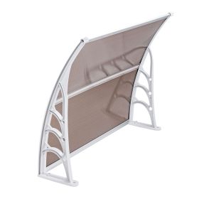 [Same Code: 28466374]HT-100 x 80 Household Application Door & Window Rain Cover Eaves Brown Board & White Holder