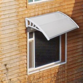 [Same Code: 49094033]HT-100 x 80 Household Application Door & Window Rain Cover Eaves Transparent Board & White Holder