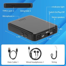 Magnetic Voice Activated Recorder Device,MP3 Voice Records With Microphone,60 Hours Continuous Portable Audio Recorders For Work,Lectures,Meeting (Option: W13178565)